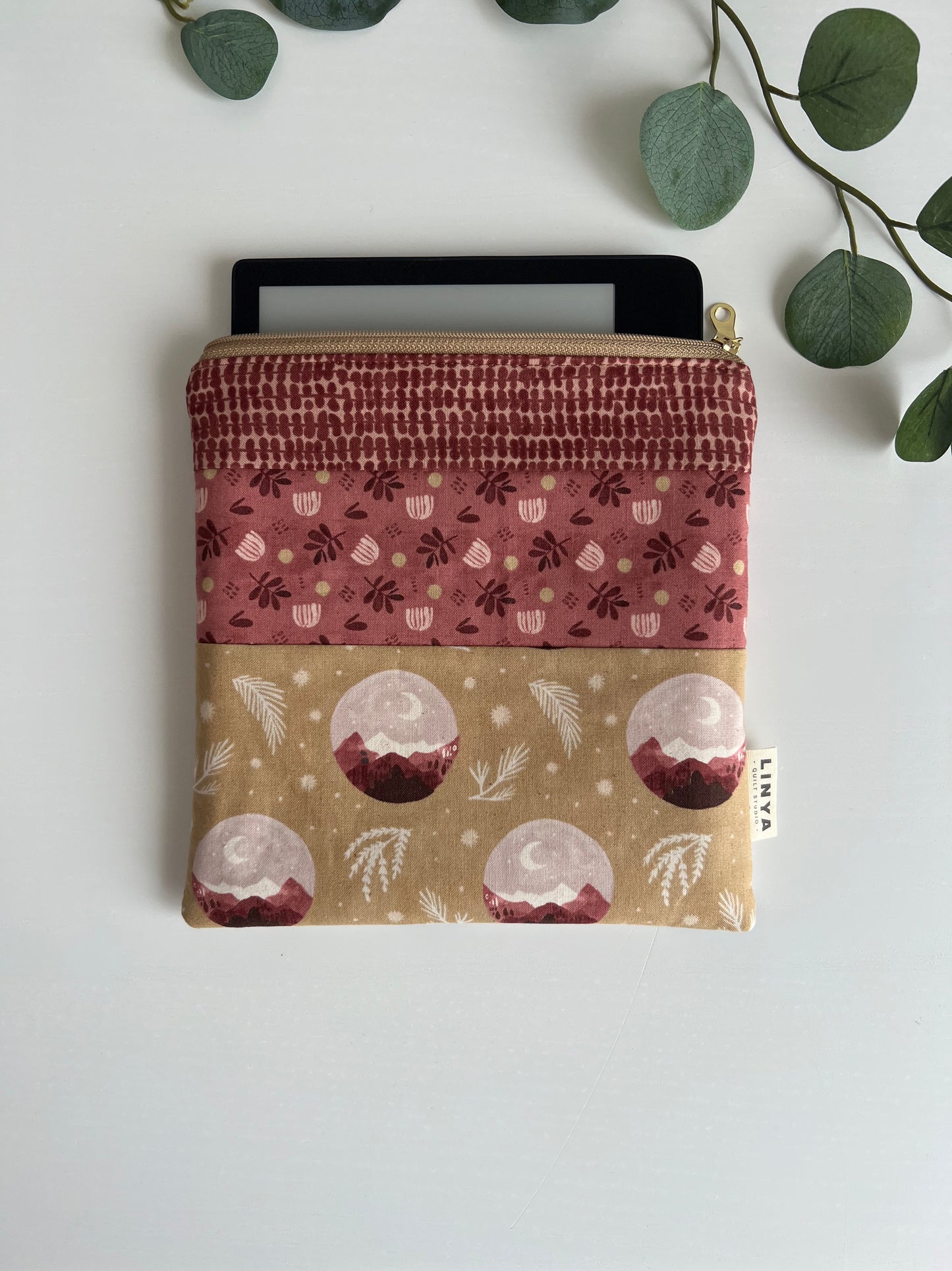 E-reader sleeve 8" patchwork - Tripple Bordeaux