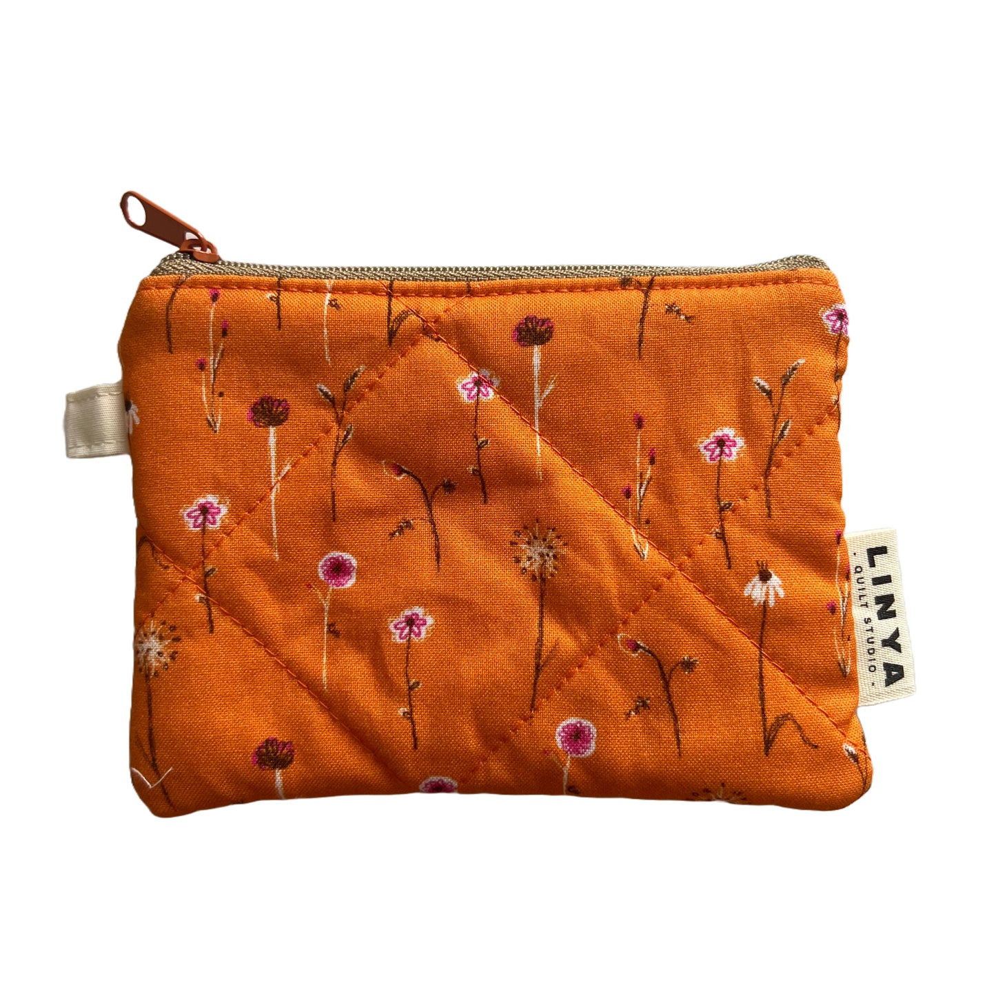 Mini etui - gequilt - Wildflower orange