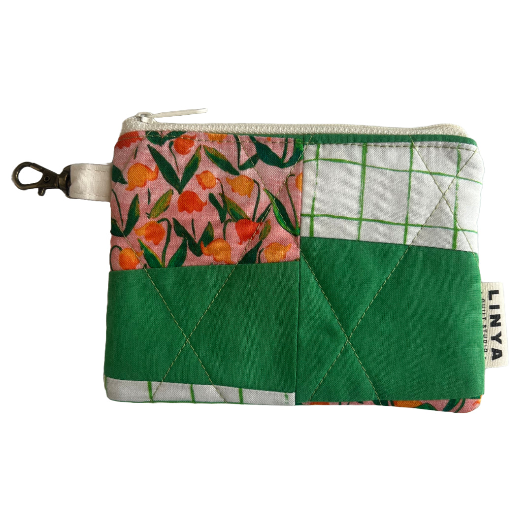 Mini etui - By Hand - patchwork donker groen