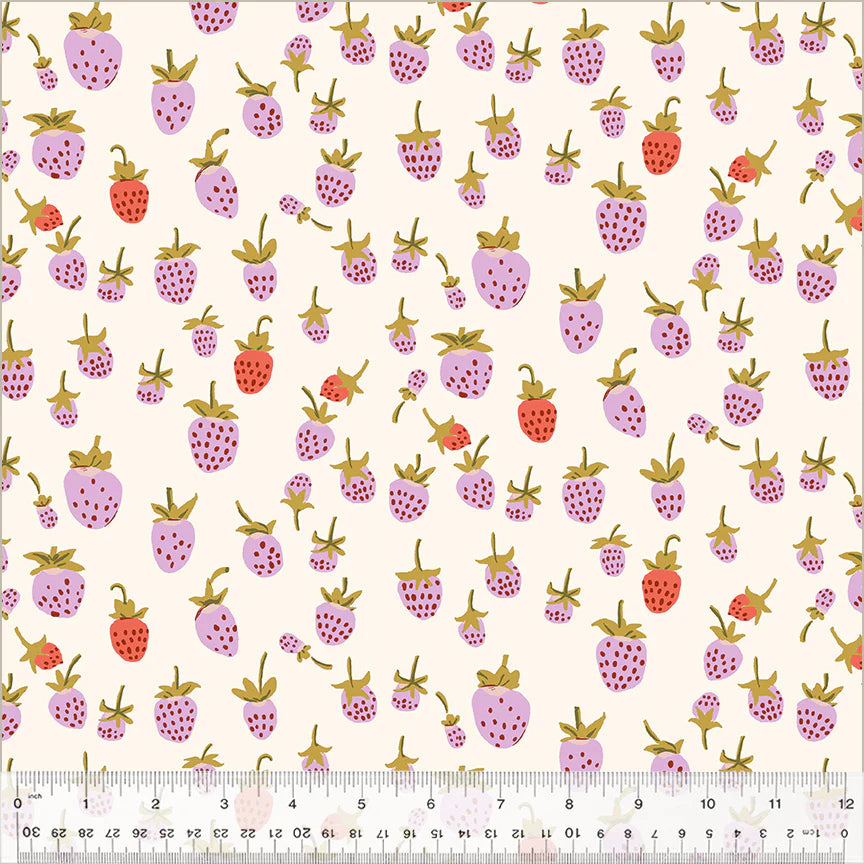 Heather Ross strawberry quiltback wideback quilt achterkant 108"