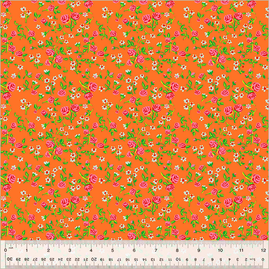 By Hand - Mousy floral - Tangerine