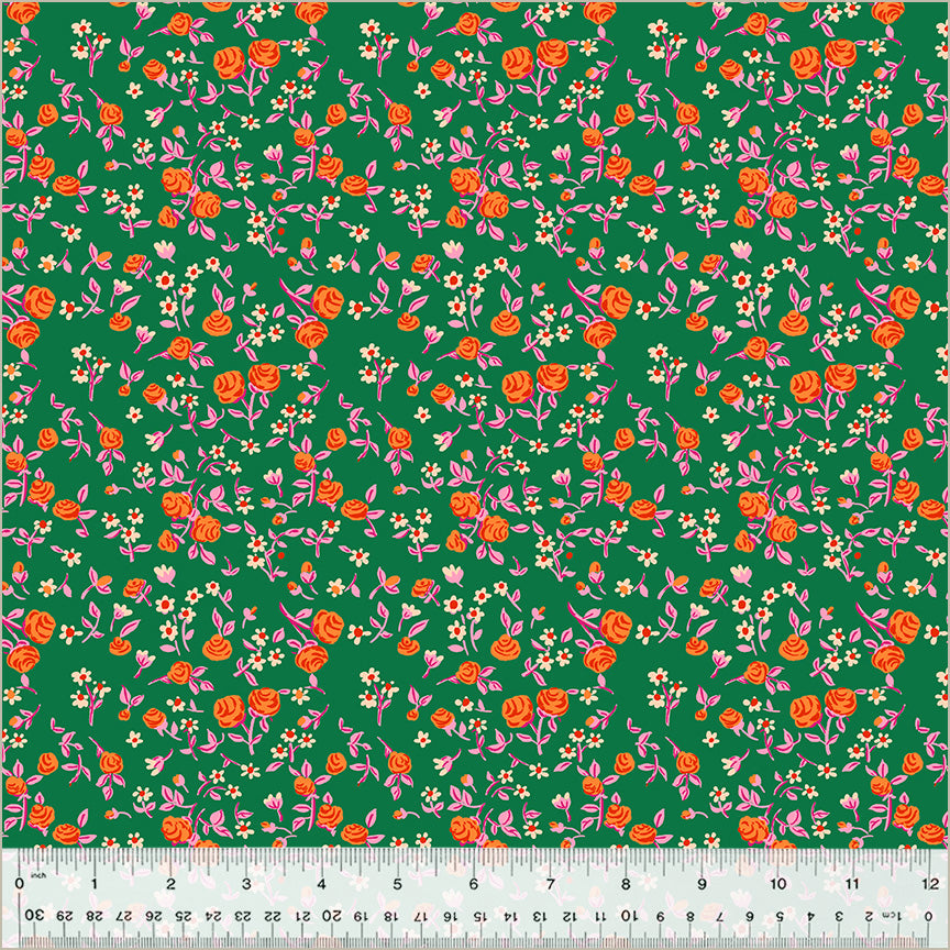 By Hand - Mousy floral - Emerald