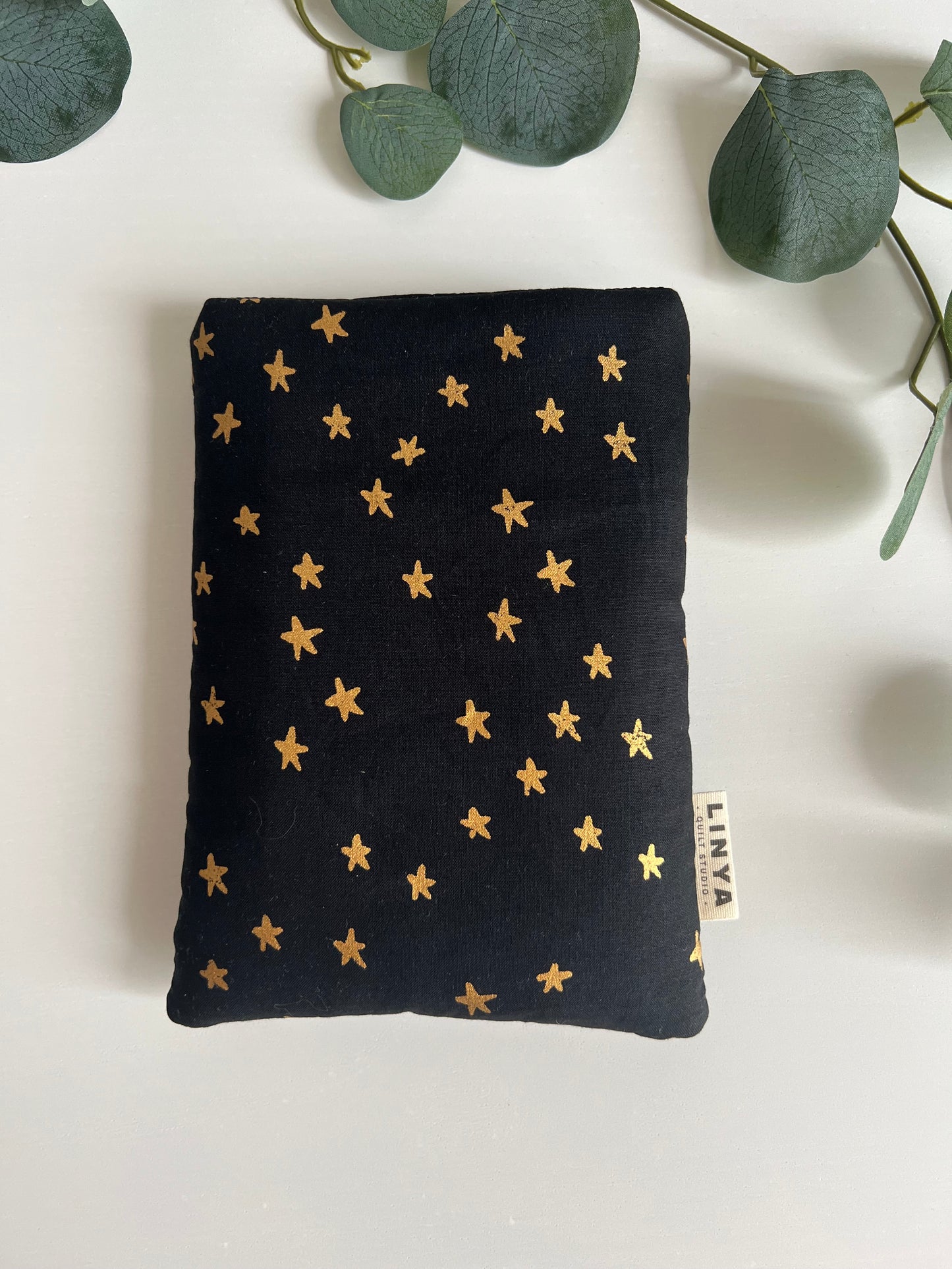 E-reader sleeve puffy - starry zwart