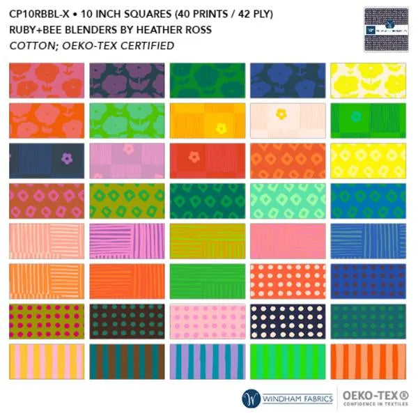 Ruby and Bee blenders Layercake 10” quiltstoffen pre-cuts