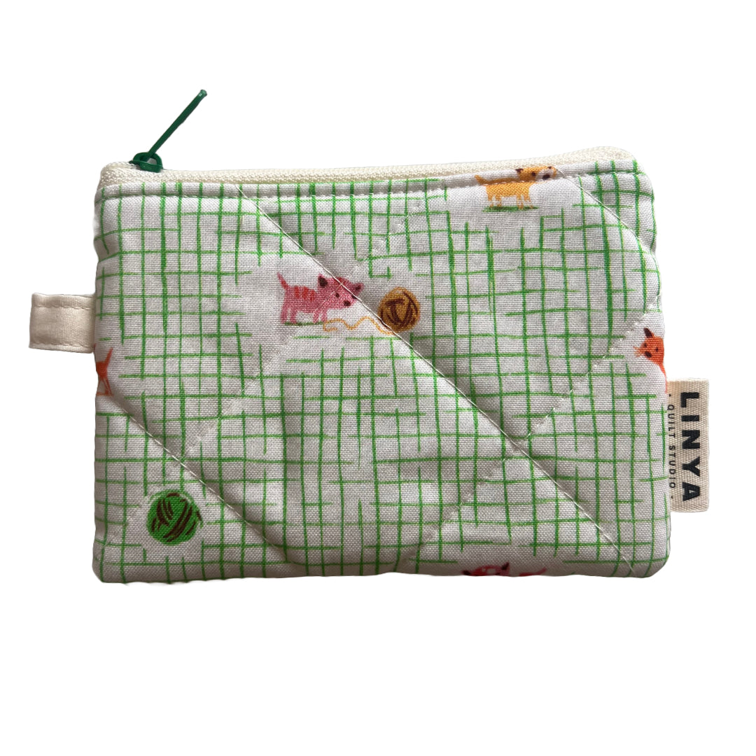 Mini etui - gequilt - Kitten plaid