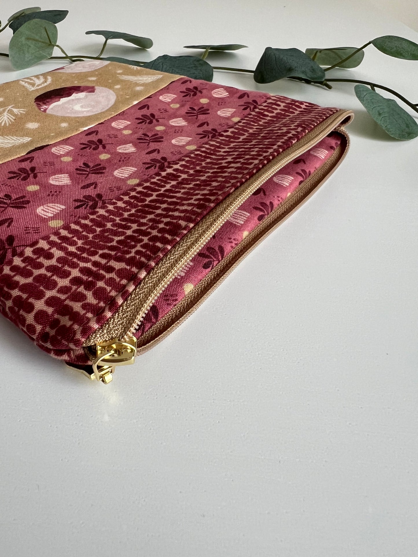E-reader sleeve 8" patchwork - Tripple Bordeaux