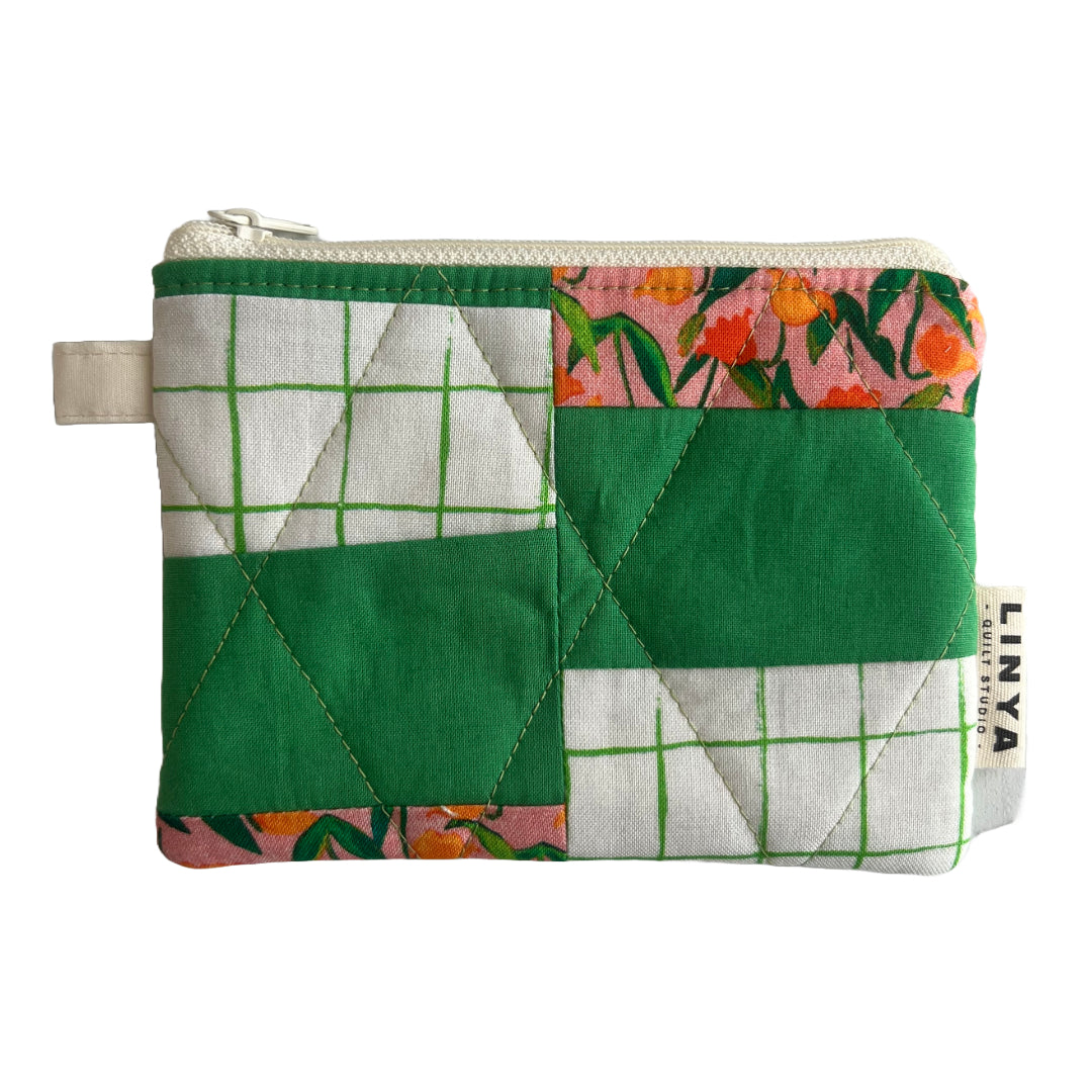 Mini etui - By Hand - patchwork donker groen