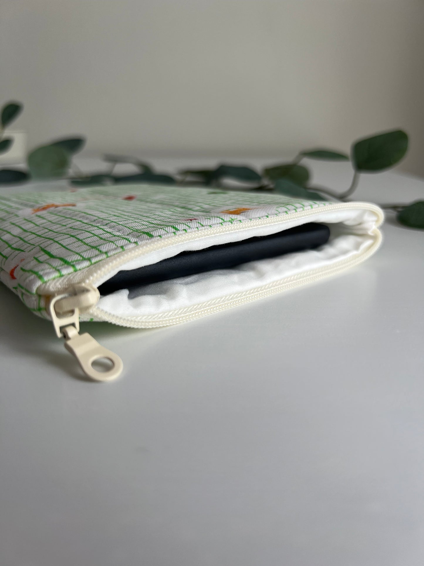 E-reader sleeve 6" gequilt - Kitten plaid