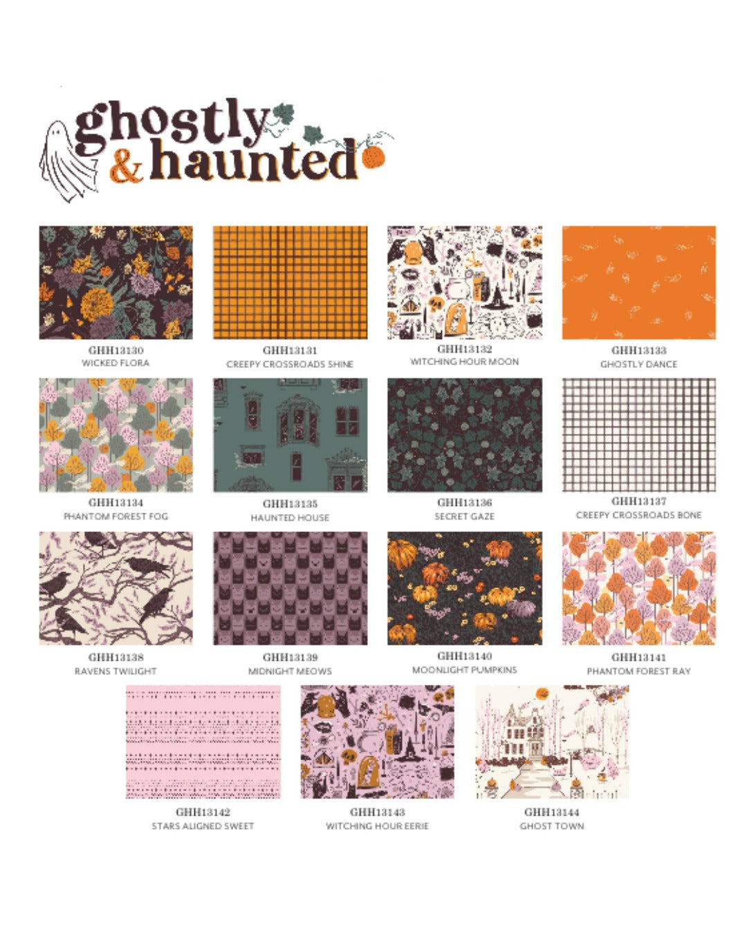 Ghostly and Haunted - 15FQ pre-cuts (±45x55cm)