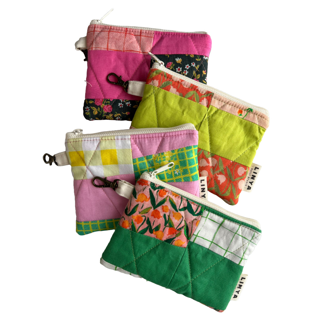 Mini etui - By Hand - patchwork donker groen