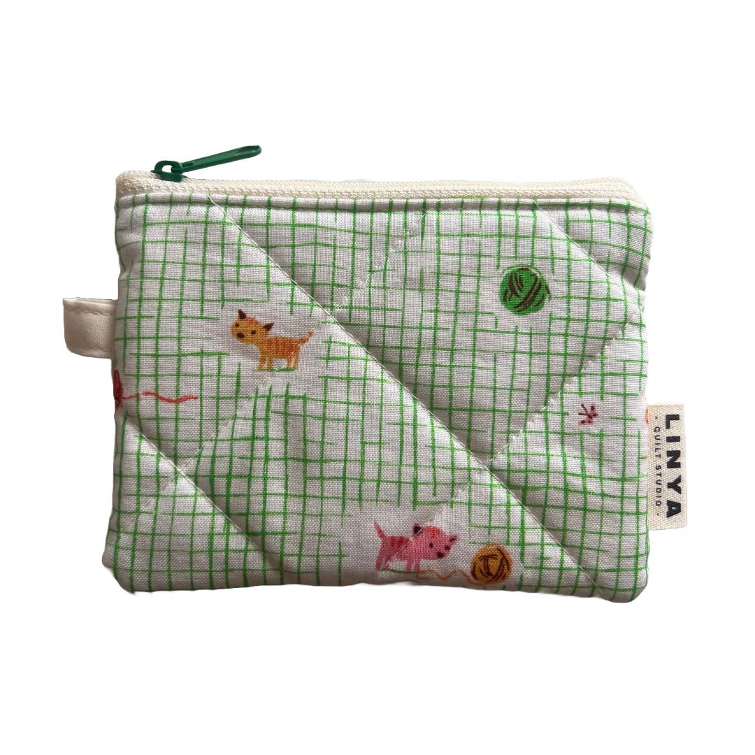 Mini etui - gequilt - Kitten plaid
