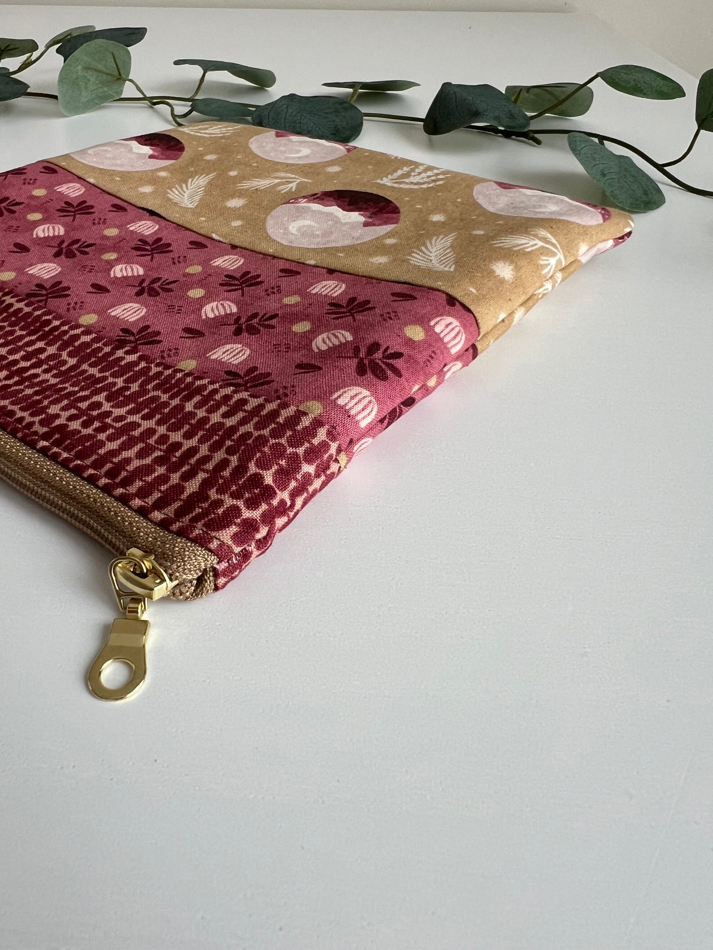E-reader sleeve 8" patchwork - Tripple Bordeaux