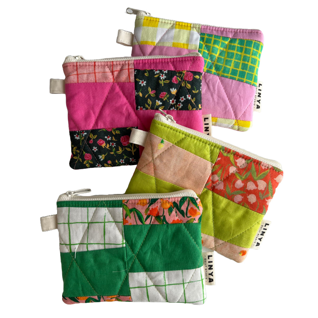 Mini etui - By Hand - patchwork donker groen