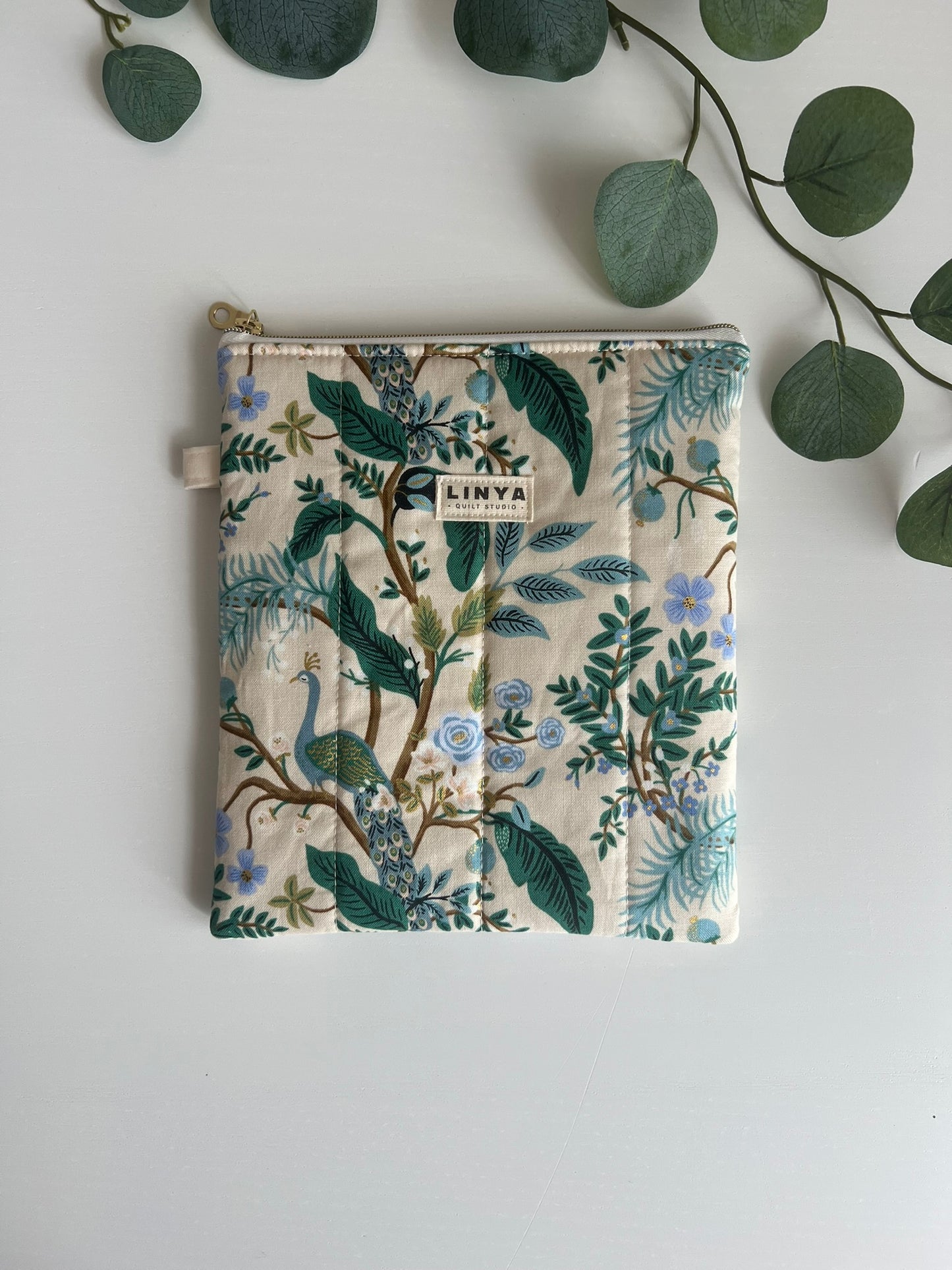 E-reader sleeve 7" gequilt - Vintage garden
