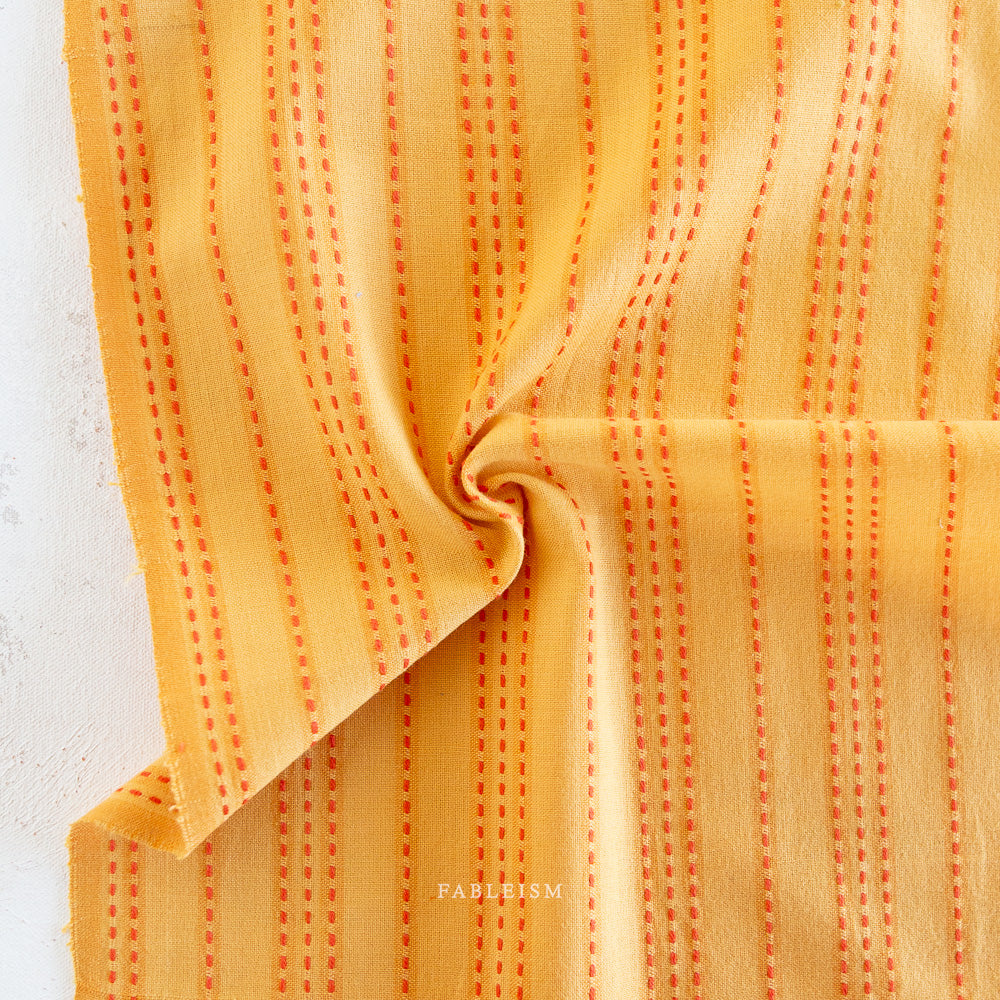 Lucky Loom - Stitch Stripe in Tumeric (REVERSIBLE)