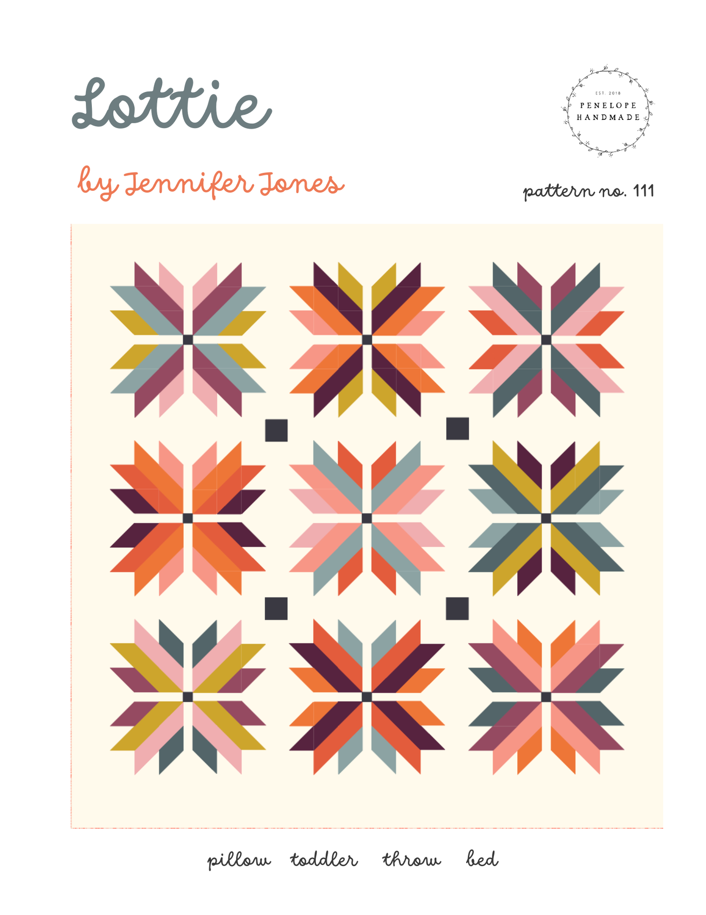 Lottie quilt patroon van Penelope Handmade door Jennifer Jones quiltsoffen