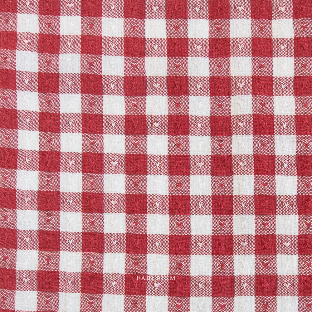 Queen of Hearts - QH-GH55-01-CHERRY - Dobby Hearts Gingham in Cherry