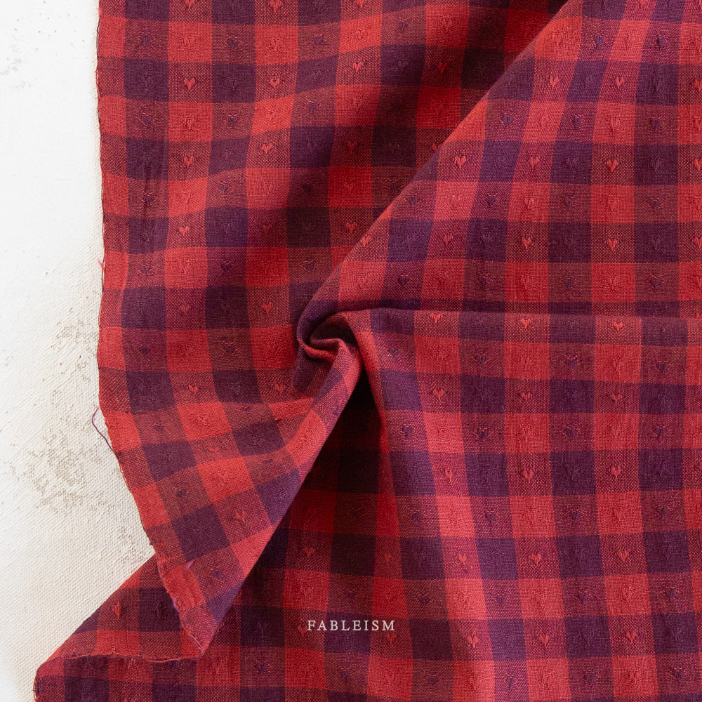 Queen of Hearts - QH-GH55-02-MARASCHINO - Dobby Hearts Gingham in Maraschino