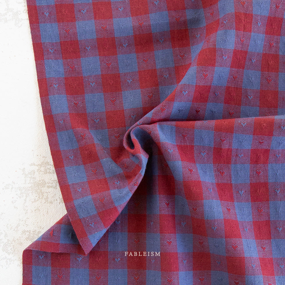 Queen of Hearts - QH-GH55-03-ROYAL - Dobby Hearts Gingham in Royal