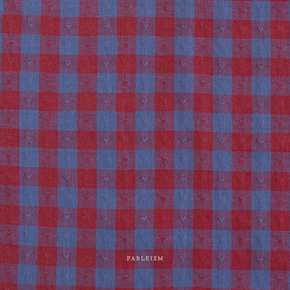 Queen of Hearts - QH-GH55-03-ROYAL - Dobby Hearts Gingham in Royal