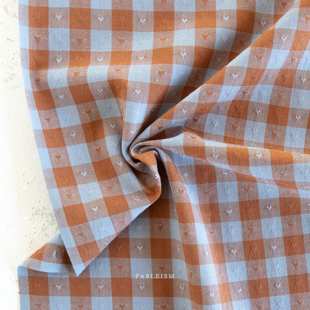 Queen of Hearts - QH-GH55-06-RIVIERA - Dobby Hearts Gingham in Riviera