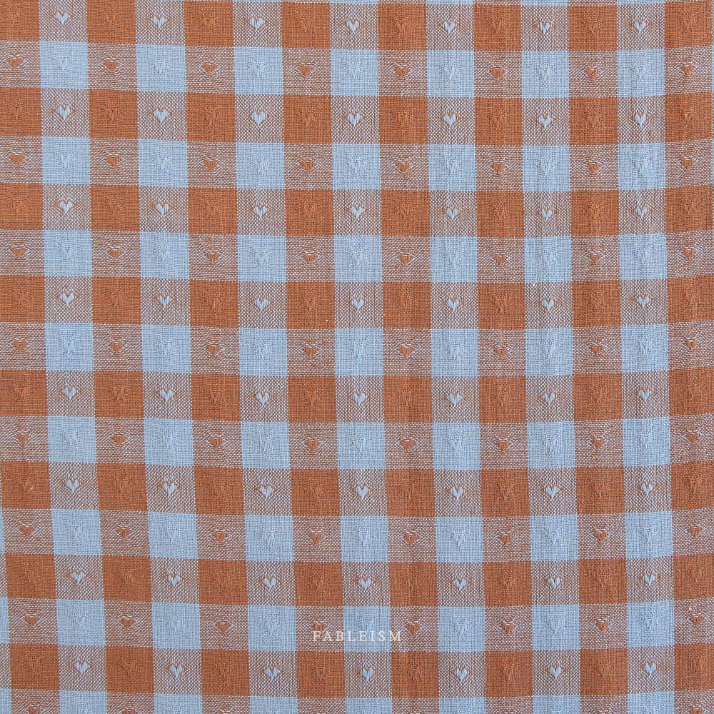 Queen of Hearts - QH-GH55-06-RIVIERA - Dobby Hearts Gingham in Riviera