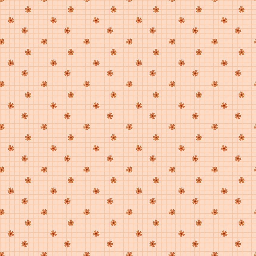 Lazy Sunday - Flower Grid Apricot