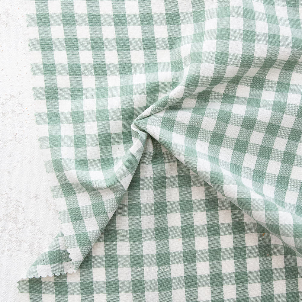 Fableism quiltstof Camp Gingham scout green