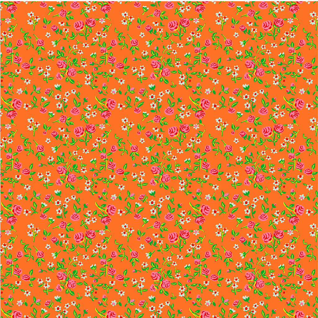 By Hand - Mousy floral - Tangerine