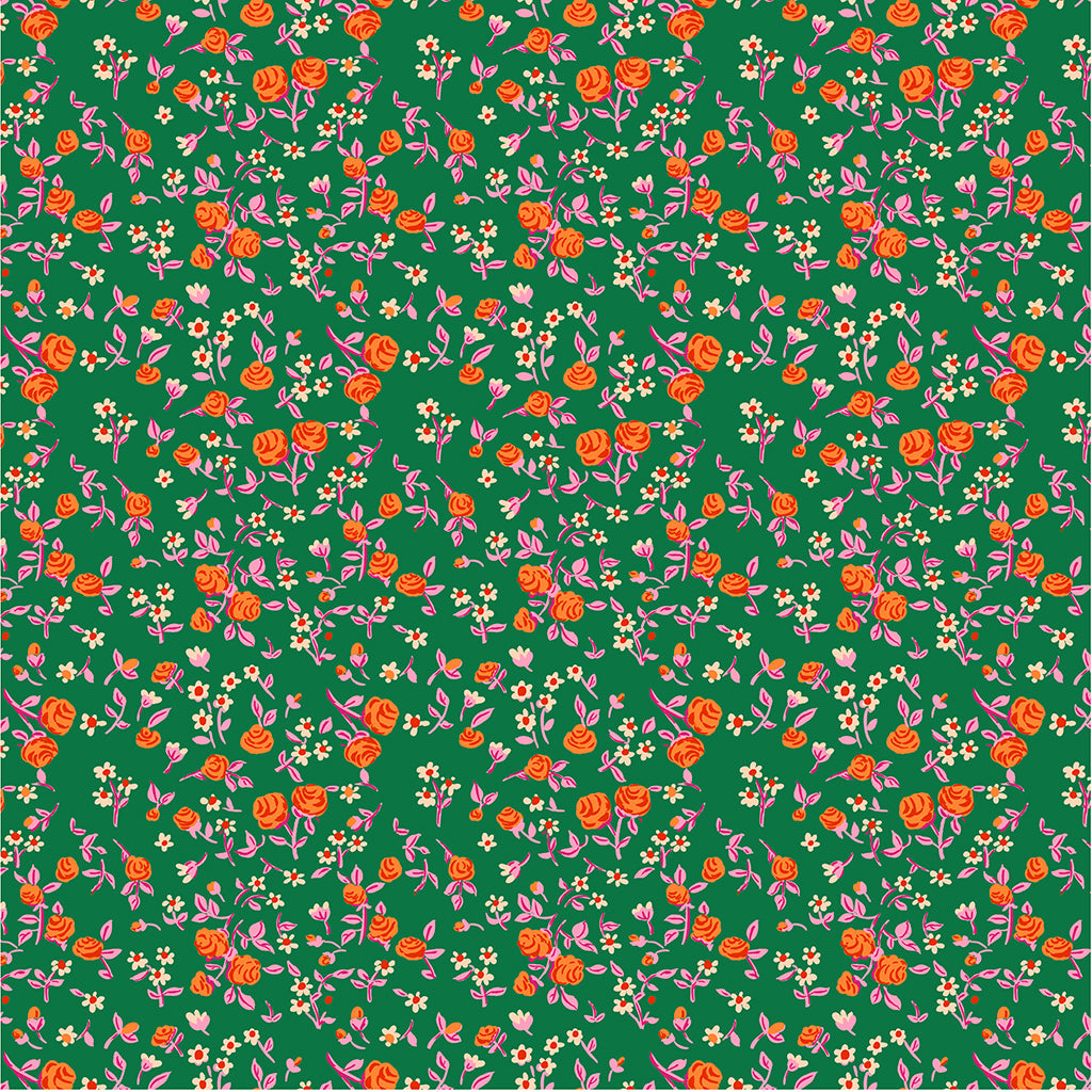 By Hand - Mousy floral - Emerald