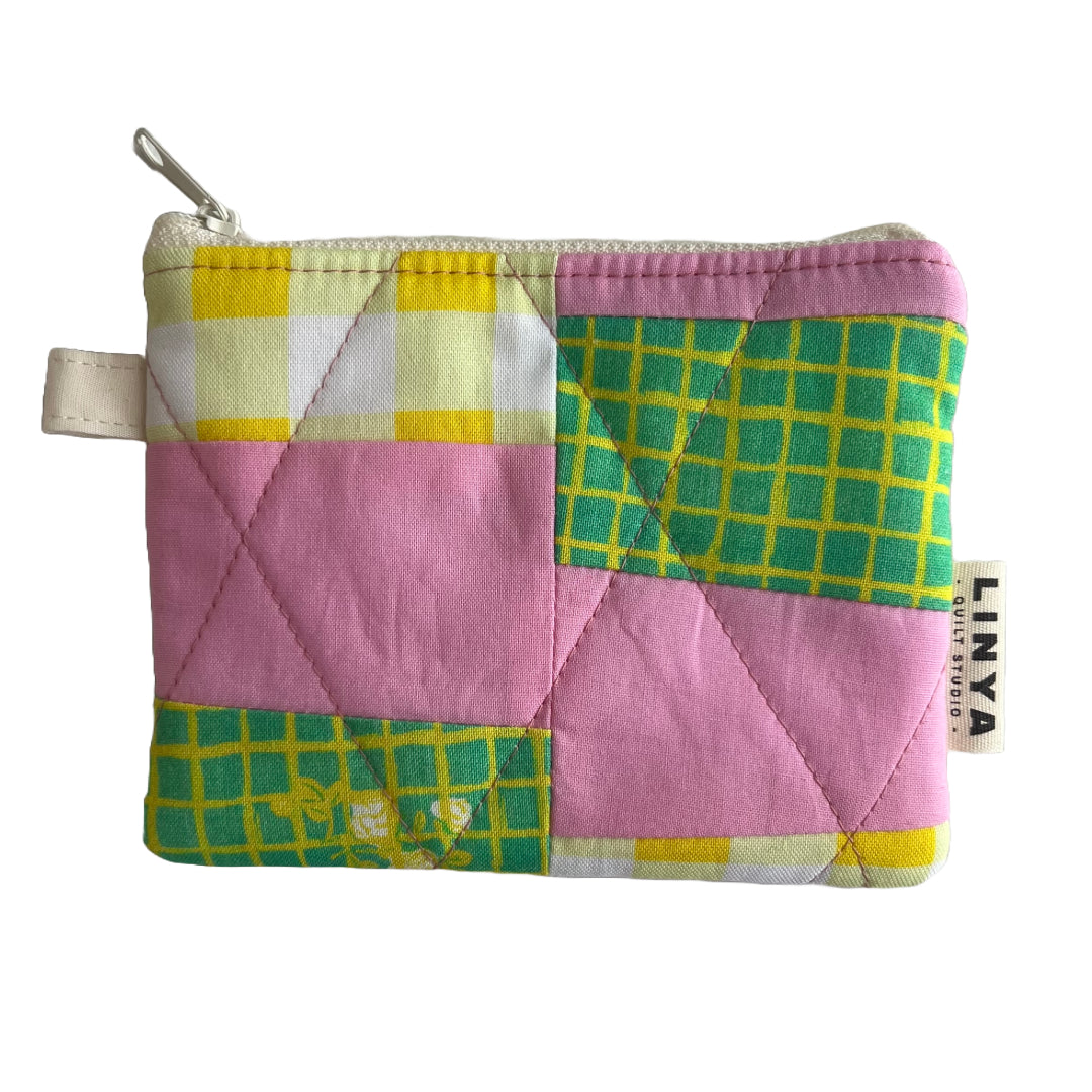 Mini etui - By Hand - patchwork licht roze
