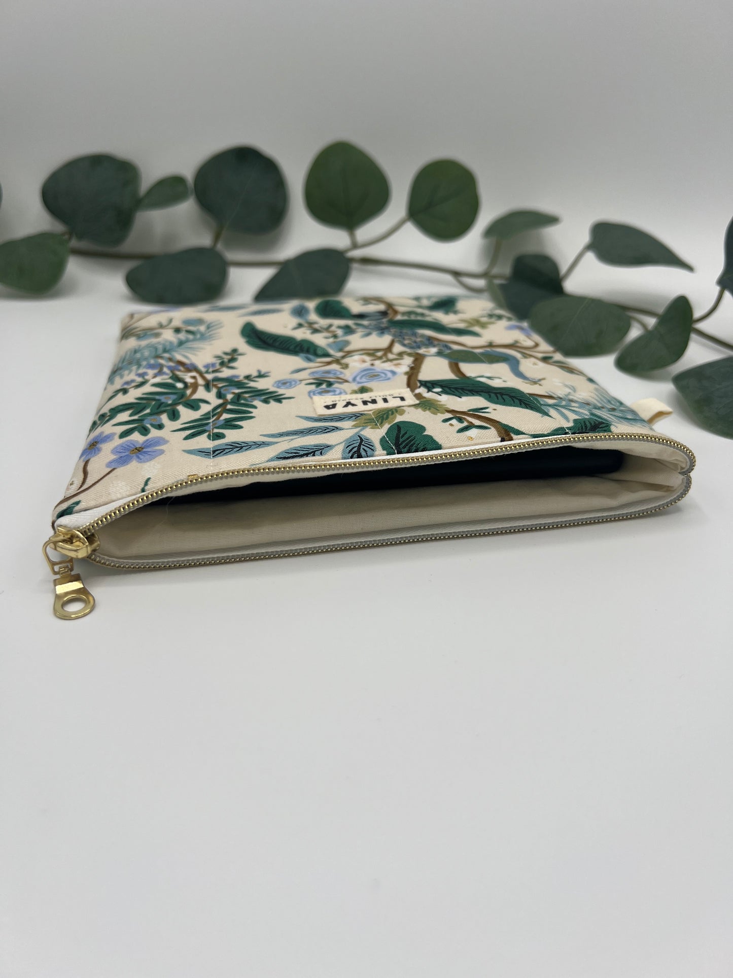 E-reader sleeve 7" gequilt - Vintage garden
