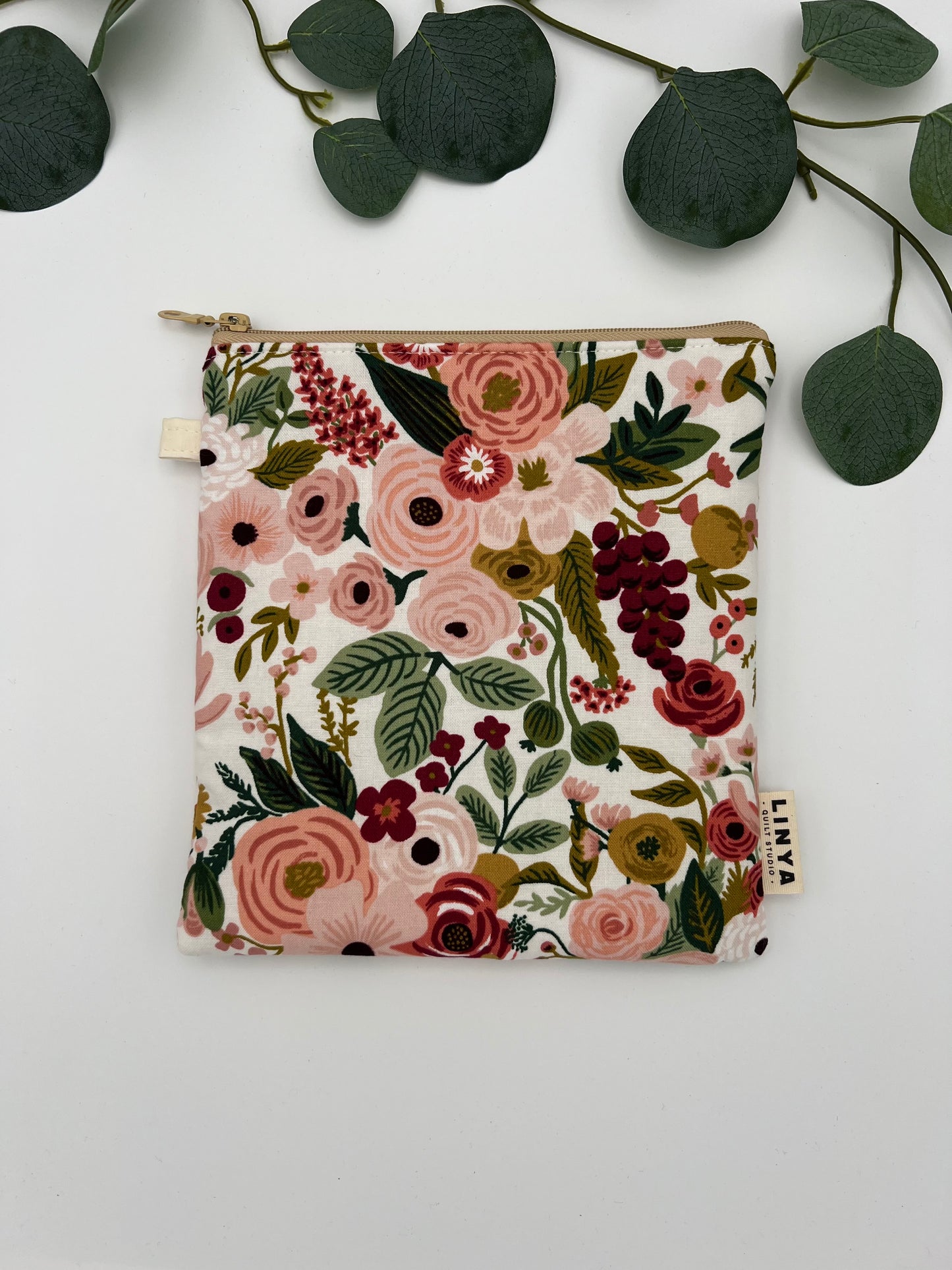 E-reader sleeve 7" gevoerd - Pink flowers