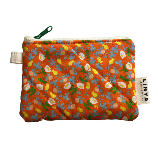 Mini etui - gequilt - Calico orange
