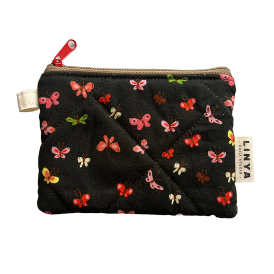 Mini etui - gequilt - Butterflies mud