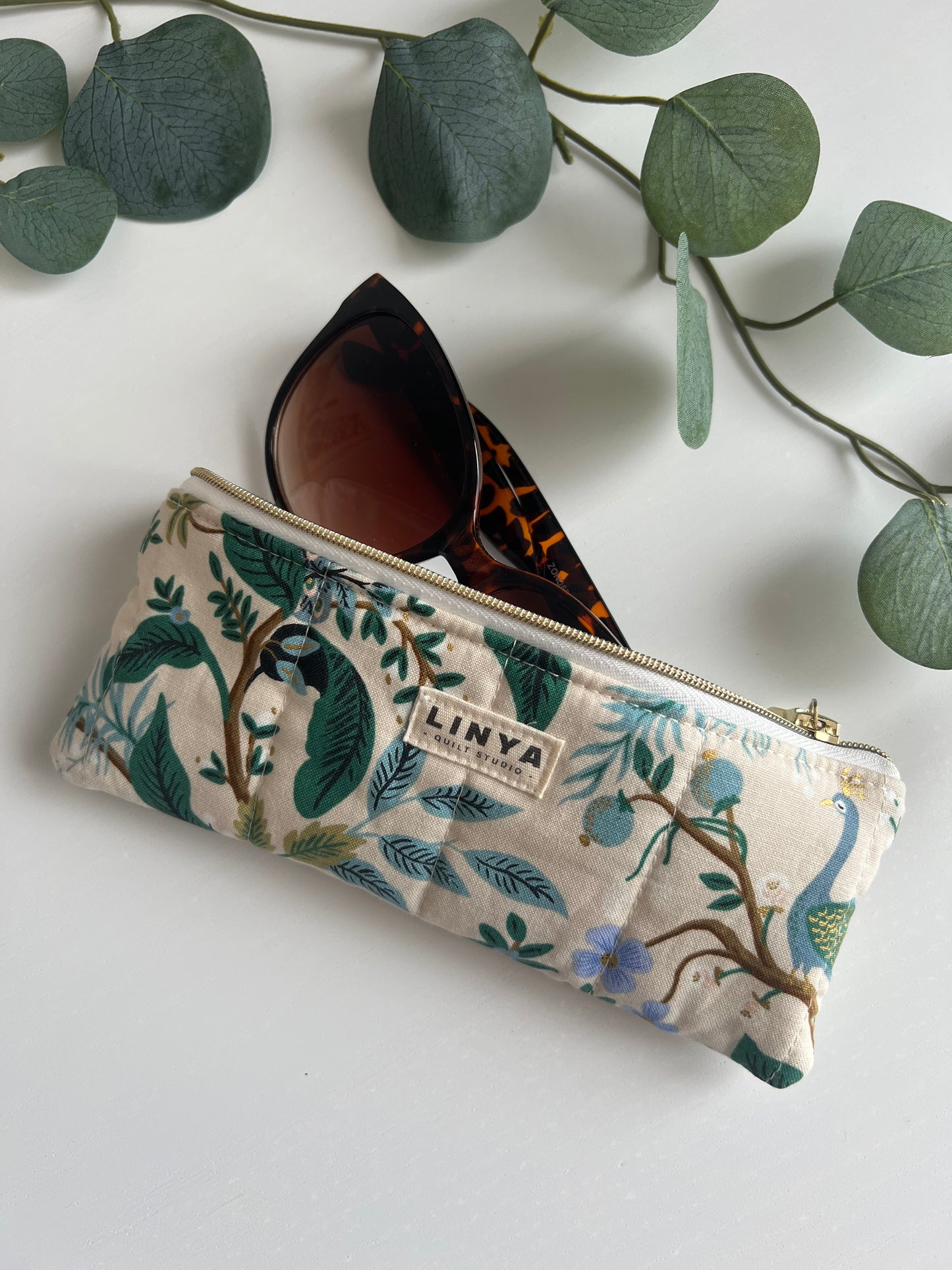 Brillen hoesje gequilt - Vintage garden